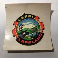 Lappi - Lappland -siirtokuva / vesisiirtokuva / dekaali -1960-luvun matkamuisto