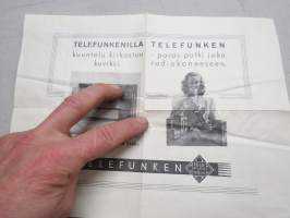 Telefunken 5-putkinen yleisvirtasuper T-065-GWJ mainos - Mainoskilpailu-palkintoluettelo