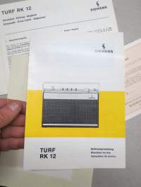 Siemens TURF RK 12 radio - Directions for use - Bedienungsanleitung - Instructions de service + Schematic