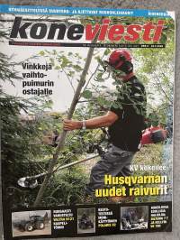 Koneviesti 2009 nr 8 - Vinkkejä vaihto-puimurin ostajalle, Kv kokeilee Husqvarnan uudet raivurit, Runsaasti varusteltu Valtra N121 kaapeli-töihin, ym.