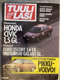 Tuulilasi 1985 nr 1 - Kestotesti: Honda Civic 1,5 GL, Koeajot: Ford Escort 1,6 LX, Mitsubishi Galant GL, Uusi Etuvetoinen pikku-Volvo, ym.