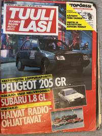 Tuulilasi 1984 nr 12 - Kestotestin loppuraportti: Peugeot 205 GR, Koeajo: Uusi nelivetoinen Subaru 1.8 GL, Vertailu: Halvat radio-ohjattavat, ym.