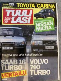Tuulilasi 1984 nr 4 - Kestotesti 30 000 km Nissan Micra, Kuuma pari alle kaksilitraisiin: Saab 16 Turbo & Volvo 740 Turbo, ym.