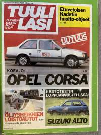 Tuulilasi 1983 nr 5 - Etuvetoisen Kadetin huolto-ohjeet, Koeajo: Opel Corsa, Öljysheikkien loistoautot, Kestotestin loppuarvostelussa: Suzuki Alto, ym.