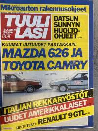 Tuulilasi 1983 nr 3 - Datsun synnyn huolto-ohjeet, Kuumat uutuudet vastakkain: Mazda 626 ja Toyota Camry, Italian rekkaryöstöt, Uudet amerikkalaiset, ym.
