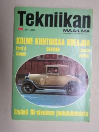 Tekniikan Maailma 1967 nr 20, Koeajot Ford A Coupe - Saab 99 - Lancia Fulvia, Ratakaaharit, Väri-TV viipyy, Pienoisautoradat, Joulukertomuksia, ym.