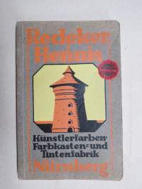 Redeker & Hennis Künstlerfarben; Farbkasten und Tintenfabrik -Katalog / Deutsche Preisliste -taitelijatarvikkeiden yms. erittäin runsaasti kuvitettu luettelo