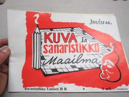 Kuva- ja sanaristikko Maailma - Kuvaristikko Uutiset II B, Joulu 1966