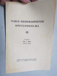 Turun Hieromaopiston opetusohjelma 1936
