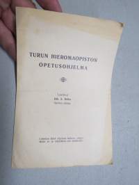 Turun Hieromaopiston opetusohjelma 1936