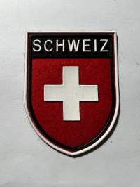 Schweiz -hihamerkki, kangasmerkki -matkamuistomerkki