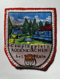 Campingplatz Rodenkirchen Bei Köln -hihamerkki, kangasmerkki -matkamuistomerkki