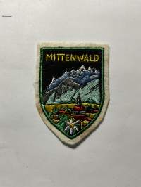 Mittenwald -hihamerkki, kangasmerkki -matkamuistomerkki