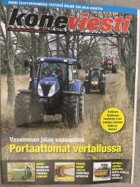 Koneviesti 2011 nr 4 - Kaikkien Suomessa myytävien traktoreiden tekniset tiedot ja hinnat, Vasemman jalan vapaapäivä, Avant-pienkuormaimesta tehokas leikkuri, ym.