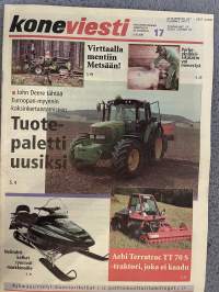Koneviesti 2001 nr 17 - Tuote paletti uusiksi, Virttaalla mentiin metsään!, John Deere tähtää Euroopan-myynnin kaksinkertaistamiseen, ym.