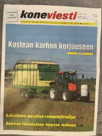 Koneviesti 2000 nr 6 - kostean karhon korjuuseen, Kokeilussa maatilan rumpulajittelijat, Daewoo varustetaan tarpeen mukaan, ym.