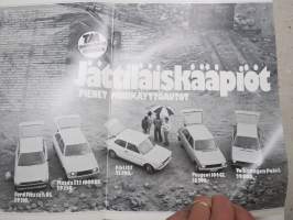 Jättiläiskääpiöt Renault 5 TL, Ford Fiesta 1.0 L, Mazda 323 1000 DX, Fiat 127, Peugeot 104 GL, Volkswagen Polo L - Tekniikan Maailma 1977 nr 16 vertailu, eripainos