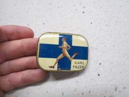 Paavo Nurmi / Karl Fazer -rasia / tin box