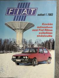 Fiat-uutiset 1983 nr 1 - Kevään autouutuus - uusi Fiat Ritmo esitellään sisäsivulla, Fiat 131 Mirafiori -asiakaslehti, customer magazine
