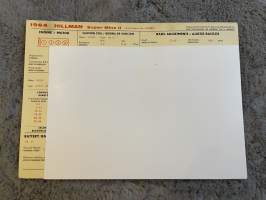 Hillman Super Minx II 1964 - säätöarvokortti / säätöarvot, monikielinen -technical specifications, multilingual