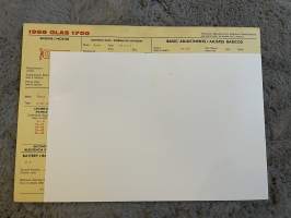 Glas 1700 1966 - säätöarvokortti / säätöarvot, monikielinen -technical specifications, multilingual