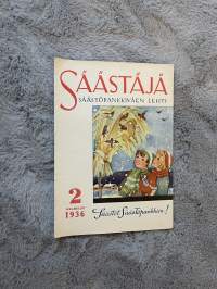 Säästäjä 1936 nr 2 - Rahalaitoksen talletukset v.1935, Tulojen ja menojen tasapainosta, Talvisen luontomme kauneutta, Suola mausteista paras, ym.