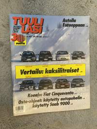 Tuulilasi 1993 nr 3 - Autolla Eurooppaan, Vertailu: Kaksilitraiset, Koeajo: Fiat Cinquecento, Osto-ohjeet: Käytetty autopuhelin, Käytetty Saab 9000, ym.
