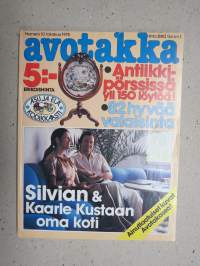 Avotakka 1978 nr 10, Silvia & Kaarle-Kustaa omakoti, Sauna kerrostaloon, Antiikkipösrssi, Stina Tuomikoski & Haukilahden koti, Yrjö Kukkapuro, Aukusti Asko-Avonius