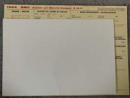 BMC Austin ja Morris Cooper S 1071 1964  -technical specifications, multilingual