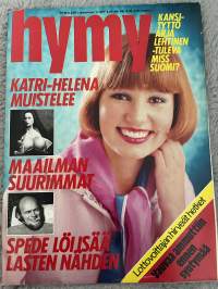 Hymy 1977 nr 1 - Kansi-tyttö Arja Lehtinen -Tuleva Miss Suomi?, Katri-Helena muistelee, Maailman suurimmat, Spede löi isää lasten nähden, ym.