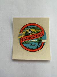 Padasjoki -siirtokuva / vesisiirtokuva / dekaali -1960-luvun matkamuisto