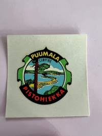 Puumala - Camping - Pistohiekka -siirtokuva / vesisiirtokuva / dekaali -1960-luvun matkamuisto