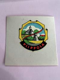Piippola -siirtokuva / vesisiirtokuva / dekaali -1960-luvun matkamuisto