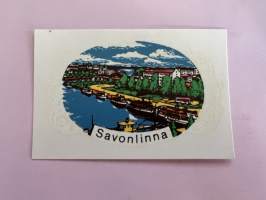 Savonlinna -siirtokuva / vesisiirtokuva / dekaali -1960-luvun matkamuisto