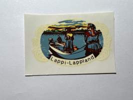 Lappi -Lappand -siirtokuva / vesisiirtokuva / dekaali -1960-luvun matkamuisto
