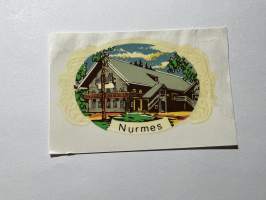 Nurmes -siirtokuva / vesisiirtokuva / dekaali -1960-luvun matkamuisto