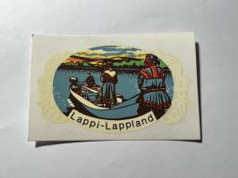 Lappi -Lappland -siirtokuva / vesisiirtokuva / dekaali -1960-luvun matkamuisto