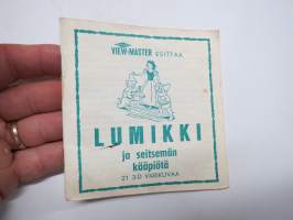 Sawyer´s Wiewmaster Lumikki ja seitsemän kääpiötä kertomusvihko suomeksi