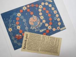 Sputnik-peli -lautapelipohja + ohjeet, julkaistu Kiuru-lehdessä 1958