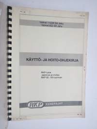 Valmet 1123R SA Jehu / Valmet 822 SA Jehu -Käyttö-ja hoito-ohjekirja RKP-Lava -asennus ja irroitus / RKP 60 - 65 kuormain -nosturin ja lavan käyttöohjekirja