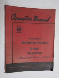 McCormick International B-414 Tractor Diesel and petrol models Operator´s manual