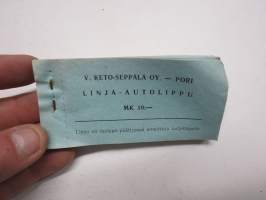 V. Keto-Seppälä linja-autot -matkalippuvihko 10 mk