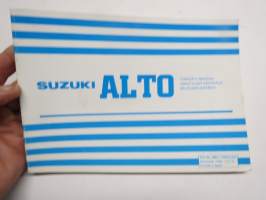 Suzuki Alto 1983 -käyttöohjekirja / owner´s manual / bilägarhandbok