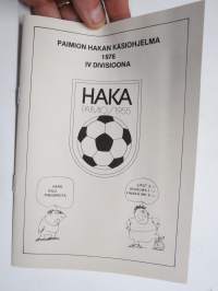 Paimion Haka 1976 IV Divisioona jalkapallo -käsiohjelma