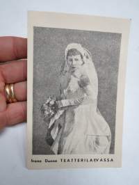 Irene Dunne Teatterilaivassa - Universal Pictures / Astor Teatteri -laulan sanat elokuvan mainoskortin takana
