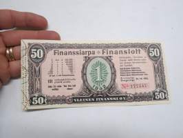 Finanssiarpa - Finanslott 1942 / 1, 50 mk nr 177547