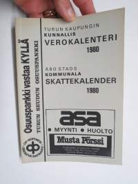 Turun kaupungin kunnallisverokalenteri 1980 vuoden 1979 tuloista