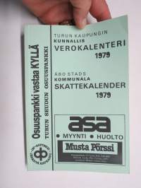 Turun kaupungin kunnallisverokalenteri 1979 vuoden 1978 tuloista
