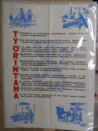 Työrintama - työvelvollisuus, jatkosodan vuoden 1943 kotirintaman tuolloin ajankohtaista asiaa -juliste