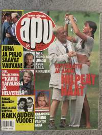 Apu 1994 nr 35 - Juha ja Pirjo saavat vauvan, Jack Nicholson lumosi avun Raila Kinnusen, Ristomatin ja Anun hilpeät häät, Katariina Ebeling vaihtoi lajia, ym.